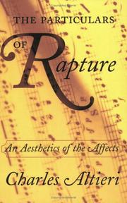 Cover of: The Particulars of Rapture by Charles Altieri, Charles Altieri