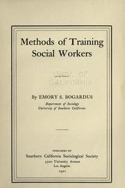 Methods of training social workers by Emory Stephen Bogardus