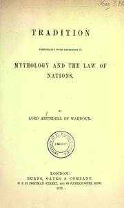 Cover of: Tradition: principally with reference to mythology and the law of nations.