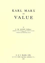 Cover of: Karl Marx on value