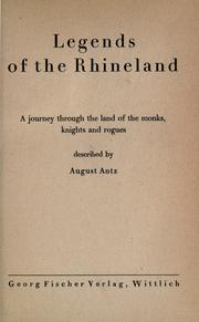 Legends of the Rhineland by August Antz