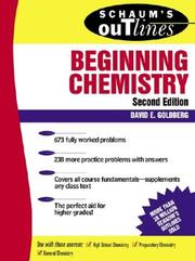 Cover of: Schaum's Outlines of Beginning Chemistry by David E Goldberg