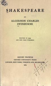 Cover of: Shakespeare. by Algernon Charles Swinburne