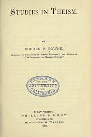 Cover of: Studies in theism. by Bowne, Borden Parker