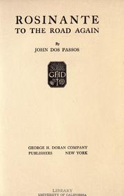 Cover of: Rosinante to the road again by John Dos Passos