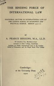 Cover of: The binding force of international law.