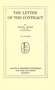 Cover of: The letter of the contract by Basil King