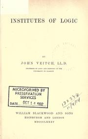 Cover of: Institutes of logic. by John Veitch