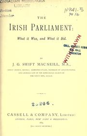 The Irish Parliament by J. G. Swift MacNeill