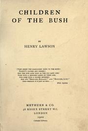 Cover of: Children of the bush