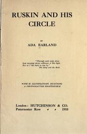 Cover of: Ruskin and his circle. by Ada Earland, Ada Earland