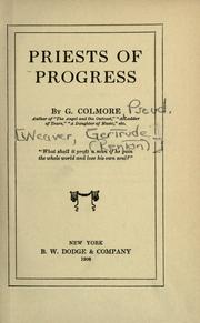 Cover of: Priests of progress by G. Colmore