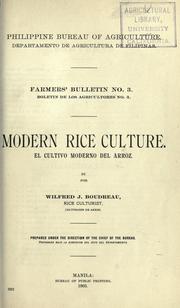 Cover of: Modern rice culture.: El cultivo moderno del arroz ...