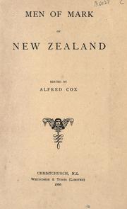 Cover of: Men of mark of New Zealand by 