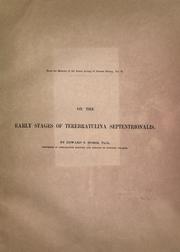 Cover of: On the early stages of Terebratulina septentrionalis.