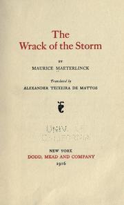 Cover of: The wrack of the storm by Maurice Maeterlinck