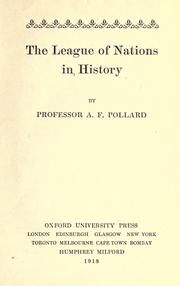 Cover of: The league of nations in history