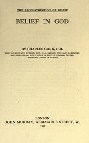 Cover of: Belief in God by Charles Gore M.A.