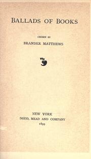 Ballads of books by Brander Matthews