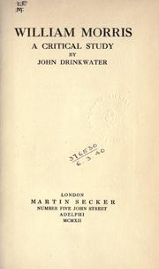 Cover of: William Morris by Drinkwater, John, Drinkwater, John