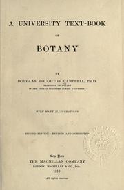 Cover of: A university text-book of botany. by Campbell, Douglas Houghton