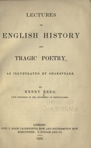 Lectures on English history and tragic poetry, as illustrated by Shakespeare by Reed, Henry