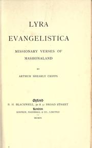 Cover of: Lyra evangelistica: missionary verses of Mashonaland