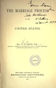 Cover of: The marriage process in the United States.