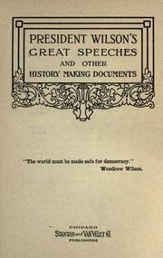 Cover of: President Wilson's great speeches by Woodrow Wilson