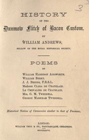 Cover of: History of the Dunmow flitch of bacon custom.