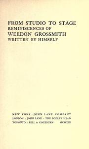 Cover of: From studio to stage by Weedon Grossmith