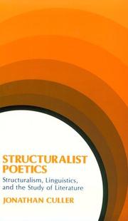 Cover of: Structuralist Poetics by Jonathan D. Culler
