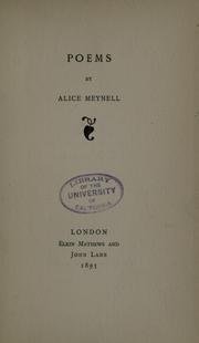 Cover of: Poems by Alice Meynell, Alice Meynell