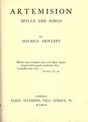 Cover of: Artemision: idylls and songs.