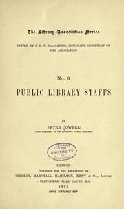 Cover of: Public library staffs by Peter Cowell