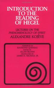 Cover of: Introduction to the reading of Hegel by Alexandre Kojève