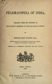 Cover of: Pharmacopoeia of India by Edward John Waring