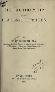 Cover of: The authorship of the Platonic Epistles. by R. Hackforth