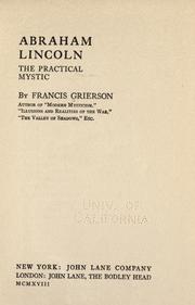 Cover of: Abraham Lincoln; the practical mystic