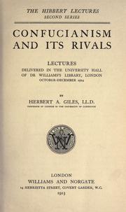 Cover of: Confucianism and its rivals by Herbert Allen Giles
