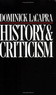 Cover of: History and Criticism by Dominick Lacapra