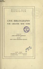 Cover of: Civic bibliography for Greater New York