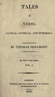 Cover of: Tales in verse by Thomas Holcroft
