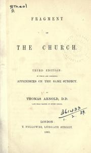Cover of: Fragment on the church. by Arnold, Thomas
