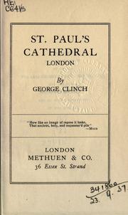 Cover of: St. Paul's Cathedral, London. by George Clinch