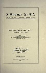 Cover of: A struggle for life by J. Langtry