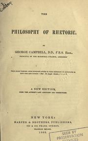 Cover of: The philosophy of rhetoric by George Campbell, George Campbell