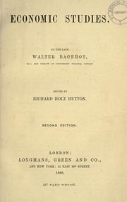 Cover of: Economic studies by Walter Bagehot