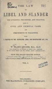 Cover of The law of libel and slander