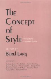 Cover of: The Concept of style by edited by Berel Lang.